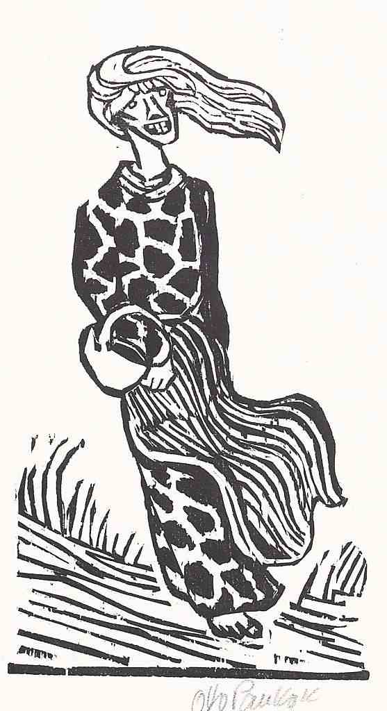 Frau im Wind